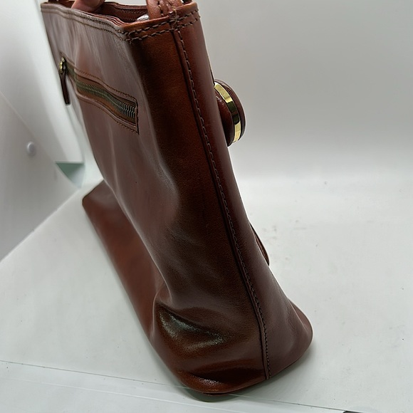 Monsac Original Rich Brown Leather Tote Bag Purse 🌺🌺 - Picture 7 of 12